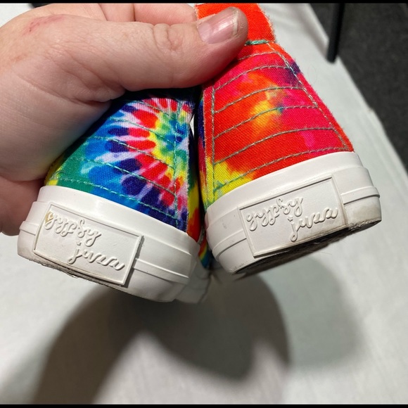 Gypsy Jazz Colorful Tie Dye Play Along Star Canvas Slide On Sneakers size 8.5 - Picture 12 of 15
